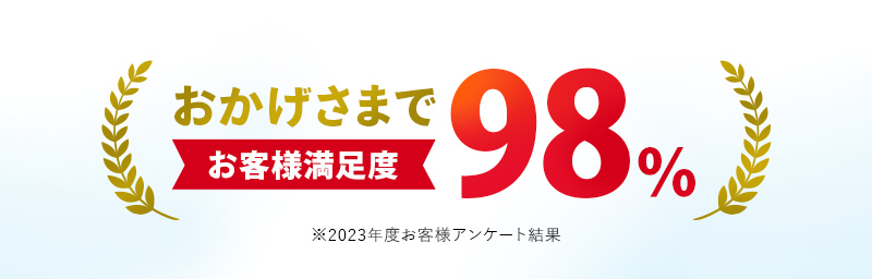 おかげさまでお客様満足度98%